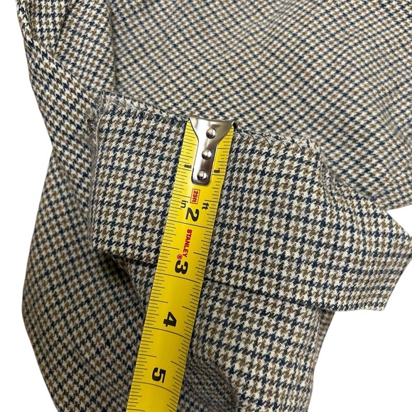 True Vintage 1950s Multicolor Houndstooth Wool Trousers Pants 32x26.5 - Picture 10 of 13